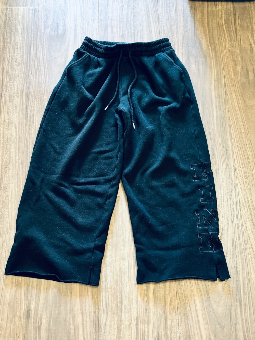 PINK Victoria's Secret Black Wide-Leg Sweatpants